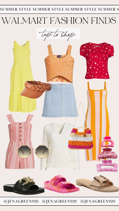 Walmart Finds | Summer Outfit Inspo | Summer Dresses | Denim Skirt | Striped Romper | Crochet | Buckle Sandals | Pool Sandals | Affordable Fashion

#LTKitbag #LTKstyletip #LTKunder50
