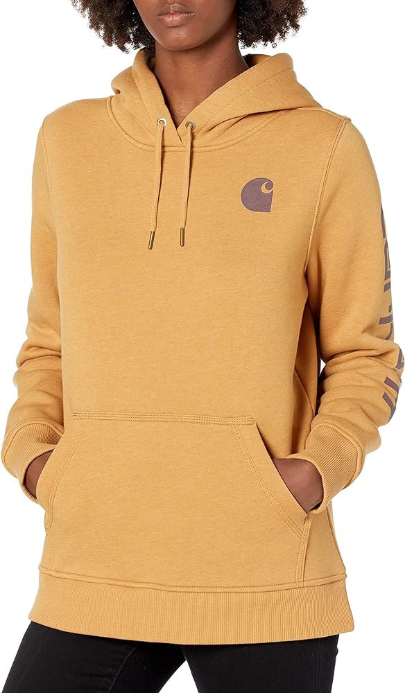 Carhartt Women's Relaxed Fit Midweight Logo Sleeve Graphic Sweatshirt | Amazon (US)