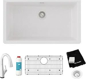 Elkay Quartz Classic 33" x 18-7/16" x 9-7/16" Single Bowl Undermount Sink Kit with Filtered Fauce... | Amazon (US)