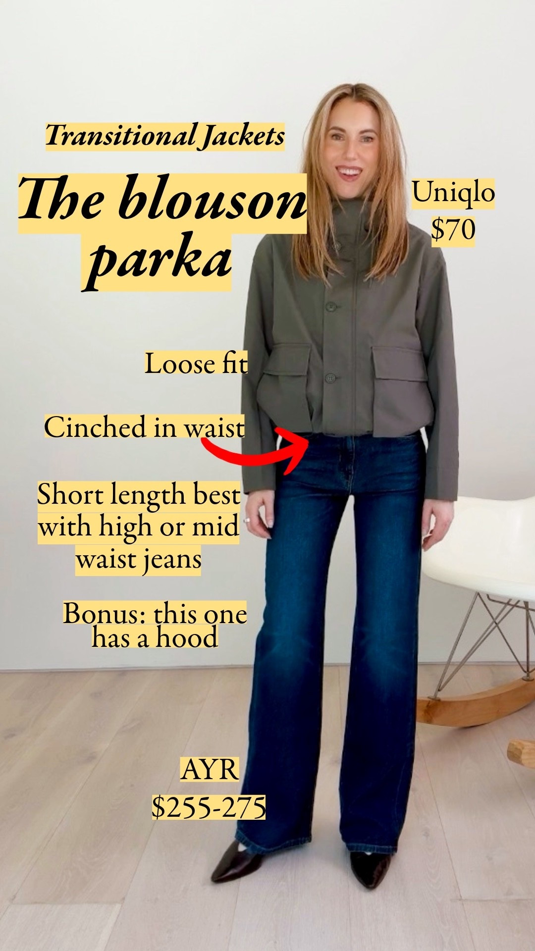 A cropped blouson with a cinched waist hits right at high or mid-rise jeans (low rise jeans would fight it). I'm always happy to find cute jackets that have a hood! I love this cool way of doing an hourglass shape with the AYR wide-leg jeans. Everything TTS. I'm 5'7". nordstrom, nordstrom anniversary sale, uniqlo, frame, AYR, levi, madewell, AG, cos, gap, Kitten Heel, Slingback Sandal, Heels, Suede shoe, Pointed-toe, leather, Leg Jeans, Denim Pants, Baggy Jeans, Cashmere Cardigan, cardigan, Shoulder Bag, suede, Silk scarf, Clutch, Utility

#LTKootd #LTKSaleAlert #LTKSeasonal