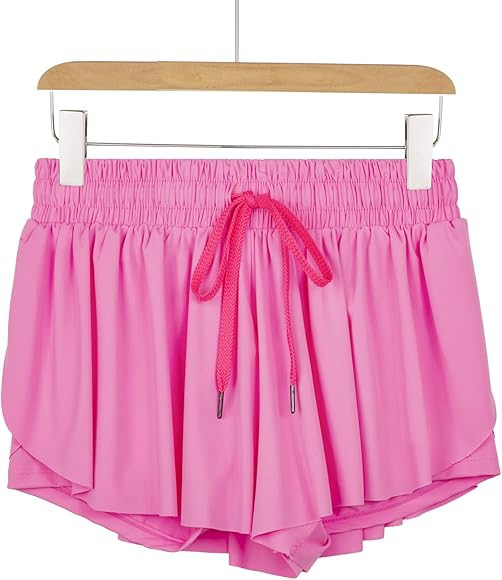 Flowy Athletic Shorts for Women Gym Yoga Workout Running Biker Spandex Butterfly Tennis Skirts Cu... | Amazon (US)