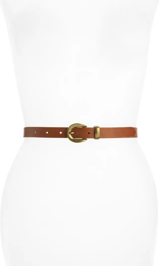 Chunky Buckle Leather Skinny Belt | Nordstrom