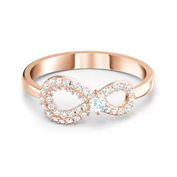 Swarovski Infinity Ring, White, Rose-gold tone plated | Swarovski (US)