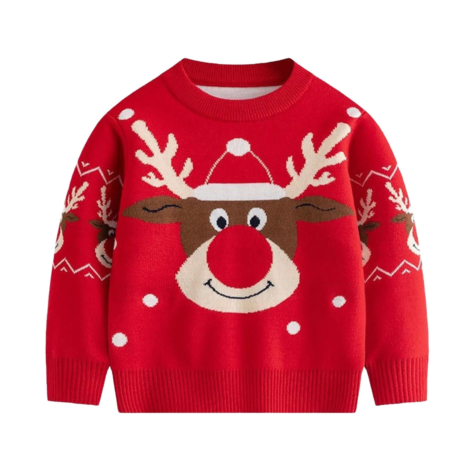 YUEHUA Christmas Sweater for Kids, Xmas Reindeer Holiday Knitwear Sweaters Pullover Tops for Girl... | Walmart (US)