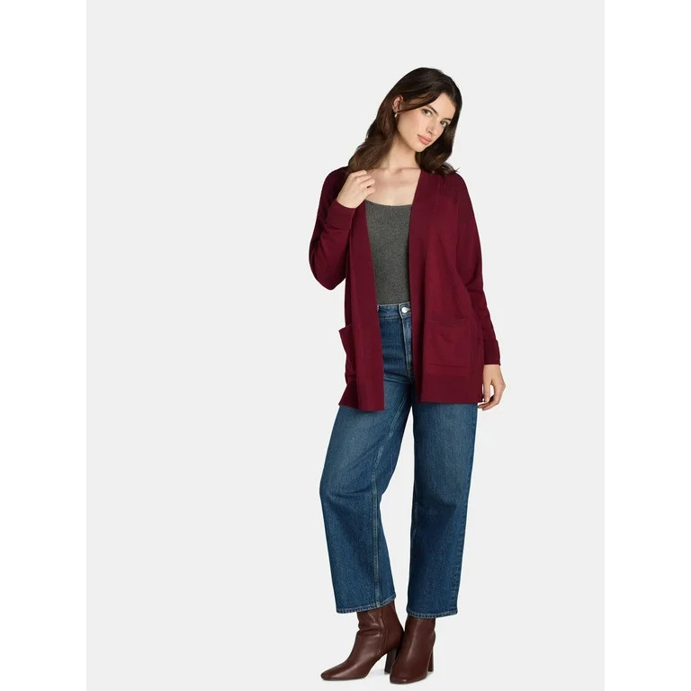 Time and Tru Women's Open Front Cardigan Sweater, Lightweight, Sizes XS-XXXL | Walmart (US)