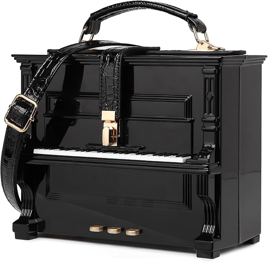 Women Piano Shaped Crossbody Shoulder Bag Handbag Acrylic Unique Novelty Piano Purse | Amazon (US)