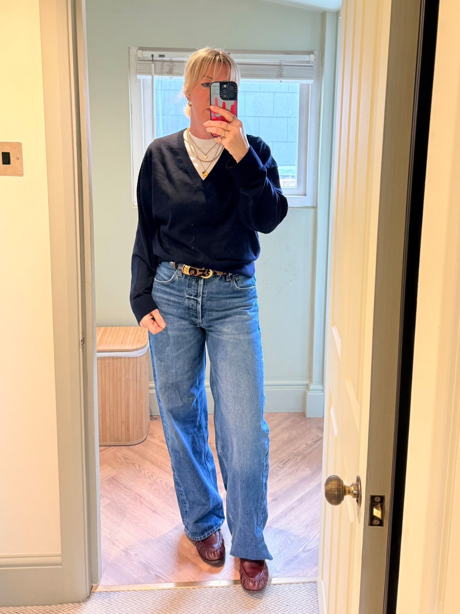 & Other stories jumper. Citizens of Humanity jeans. Dehanche belt  

#LTKover50style #LTKspring #LTKuk