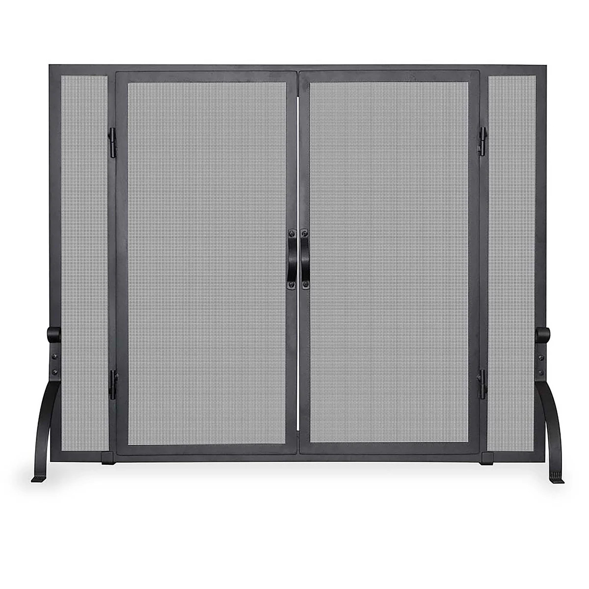 Single Panel Wrought Iron Fireplace Screen w/Doors | Plow & Hearth | Plow & Hearth