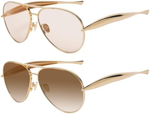 Oversized Aviator Sunglasses For Women 70s Retro 2025 Metal Shades with Gold Streamline Arms | Amazon (US)
