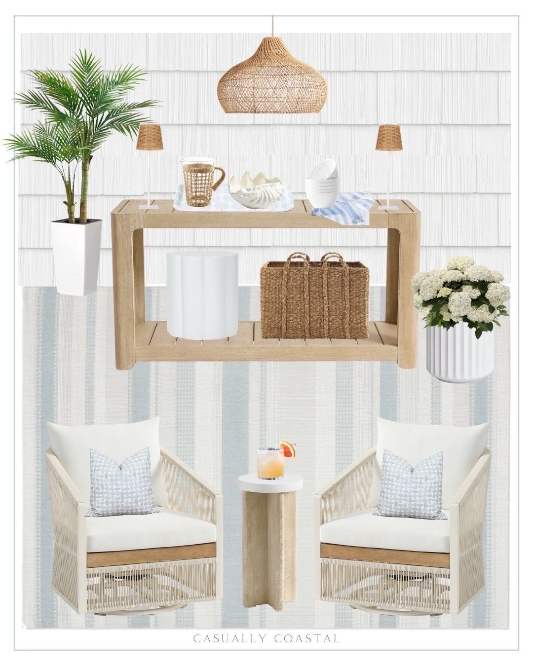 Outdoor Console Table Design

Coastal home, coastal decor, coastal rug, outdoor rug, striped rug, outdoor console table, outdoor chairs, outdoor drink table, coastal faux plant, outdoor pillows, coastal pillows, pottery barn outdoor console table, rattan pendant light, rope swivel outdoor lounge chair, coastal lounge chair, round outdoor accent table, wayfair rug, blue and cream rug, striped indoor/outdoor area rug, seagrass basket, coastal baskets, side table, seagrass pitcher, seagrass glasses, coastal glasses, clam shell serving bowl, Serena & lily patterned tray, serving tray, white cereal bowls, outdoor waterproof cordless table lamp, coastal table lamp, 5 foot faux palm tree, Etsy pillow cover, pale blue pillow cover, linen napkins, striped napkins, plant pot, woven round planter, swivel rattan seating, wicker outdoor console table, smart ceiling fan

#LTKHome #LTKSeasonal