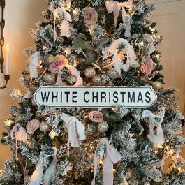 White Christmas Distressed Metal Sign | Antique Farm House
