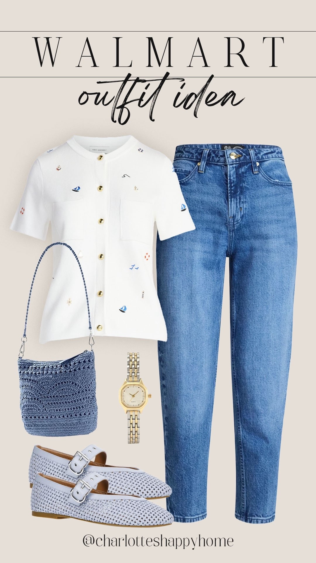 Cute spring/summer outfit from Walmart’s new arrivals section! This gold button sweater looks like Ralph Lauren!

#walmartfinds

Walmart finds. Walmart fashion. Walmart new arrivals. Walmart denim. Walmart x devil wears Prada. Walmart summer sweater. Walmart summer embroidered sweater. Walmart nautical outfit. Walmart blue woven handbag  

#LTKootd #LTKdayinmylife #LTKSeasonal