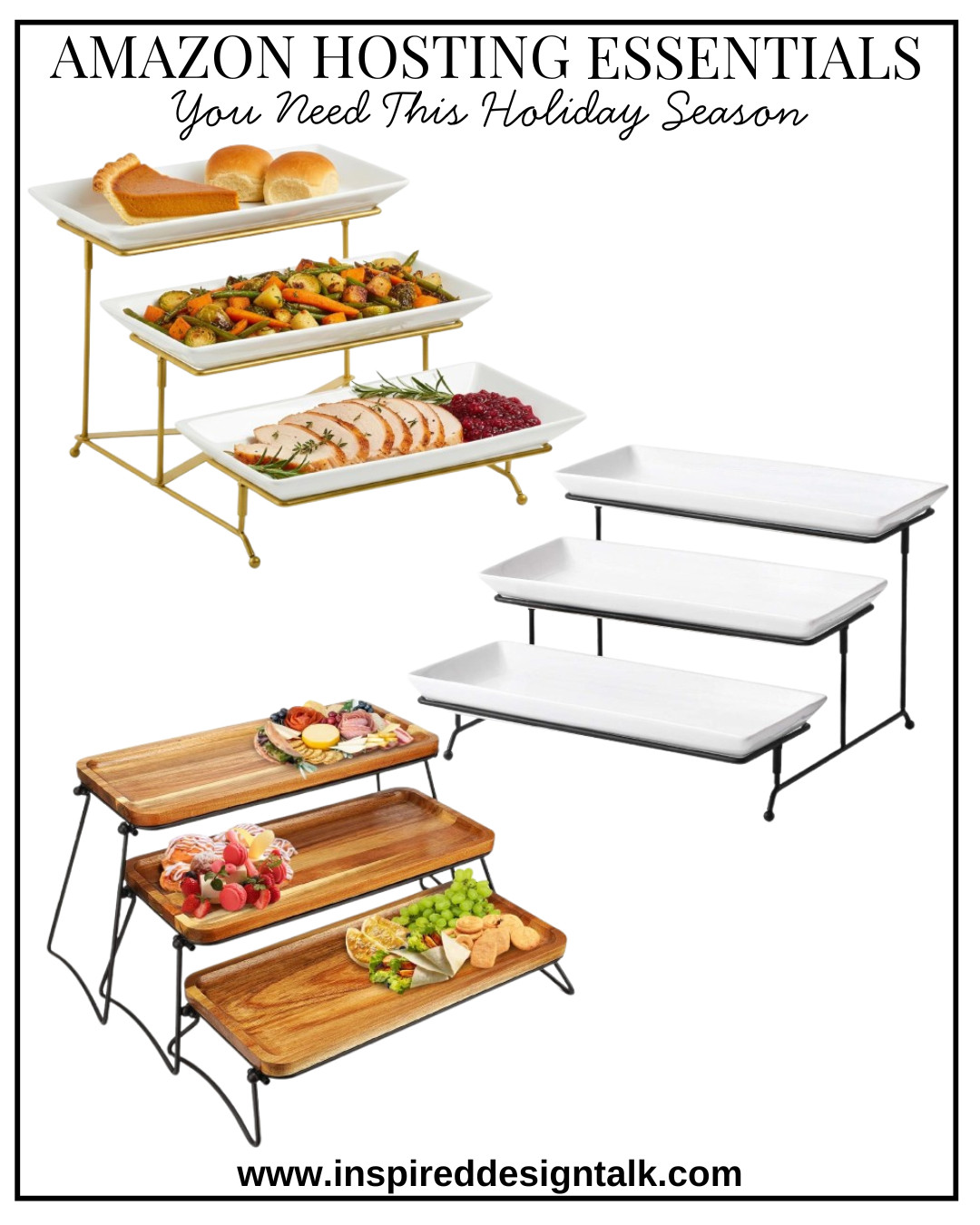 Tiered Serving dishes for your holiday party. Affordable amazon hosting must haves. gift ideas 

 #LTKGiftGuide #LTKHoliday #LTKfoodie
