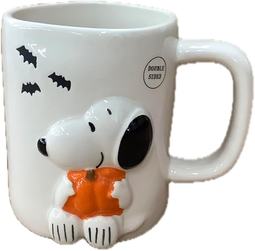 Rae Dunn Peanuts Halloween Ceramic Coffee Tea Mug, Holding Pumpkin (Spooky & Sweet) | Amazon (US)