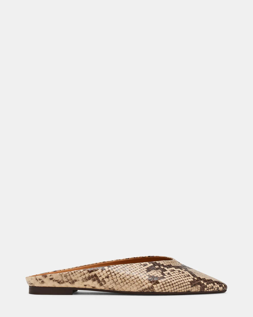 SHERMAN Snake Multi Slip-On Mule Almond-Toe Women's Flat | Steve Madden (US)