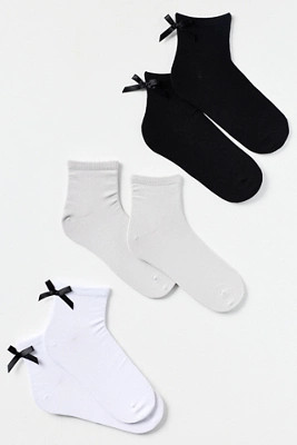 Lemon 3D Bow Detail Socks, Set of 3 | Anthropologie (US)