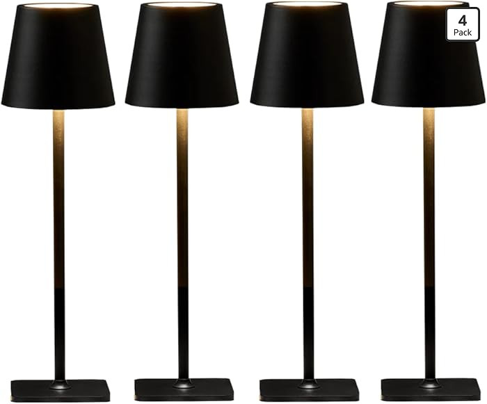 4 Pack Led Cordless Table Lamps-Wireless Rechargeable Lamps Bulk of 4,Waterproof Outdoor Table La... | Amazon (US)