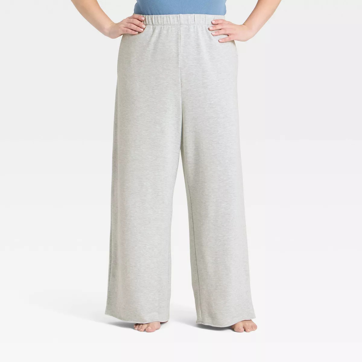Women's French Terry Fleece Wide Leg Lounge Pants - Wild Fable™ Gray 1X | Target