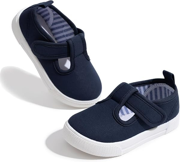 Sonsage Toddler Boys Girls Canvas Sneakers Soft Sole T-Strap Shoes Lightweight Comfy Classical Fl... | Amazon (US)