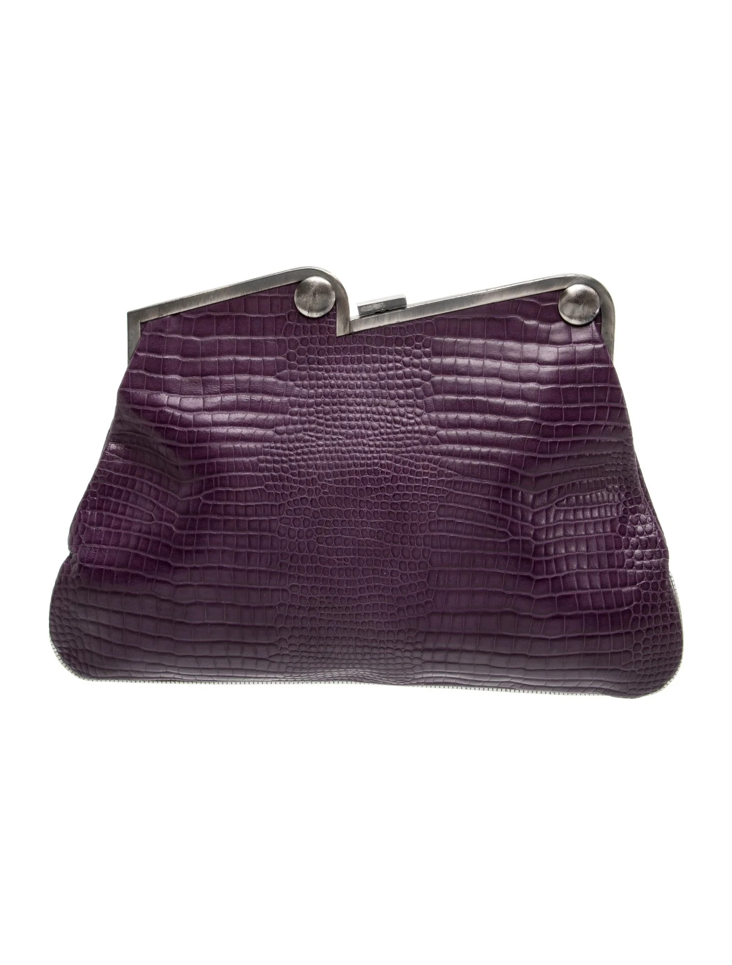 Just Cavalli Embossed Leather Evening Bag - Purple Clutches, Handbags - WJU71883 | The RealReal | The RealReal