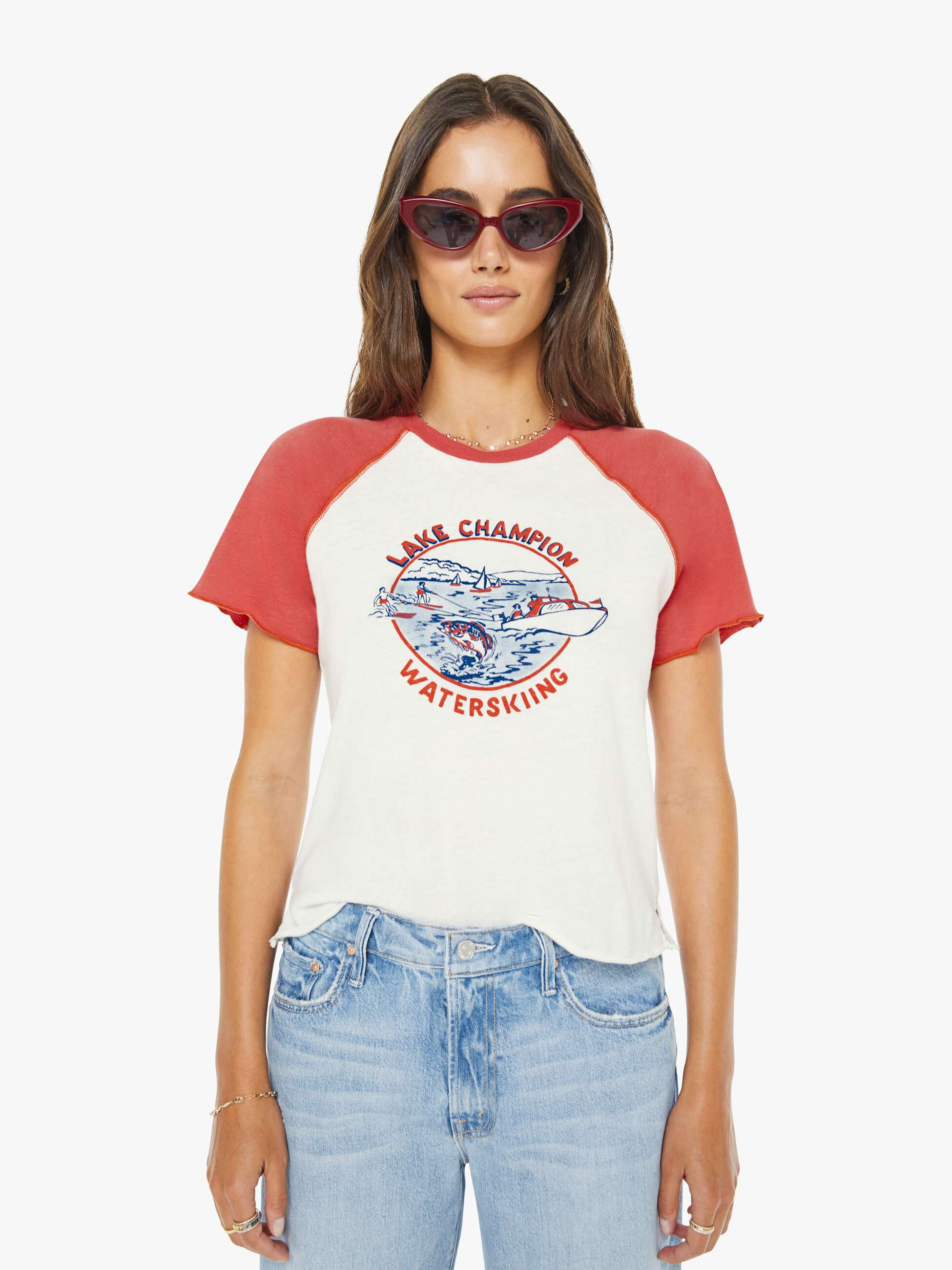 The S/S Sporty Concert Tee - Lake Champion | Mother Denim