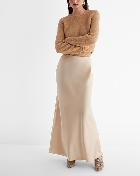 Satin High Waisted Maxi Skirt | Express