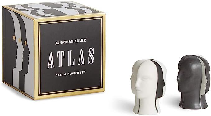 Jonathan Adler Atlas Salt & Pepper Set, One Size, Black and White | Amazon (US)