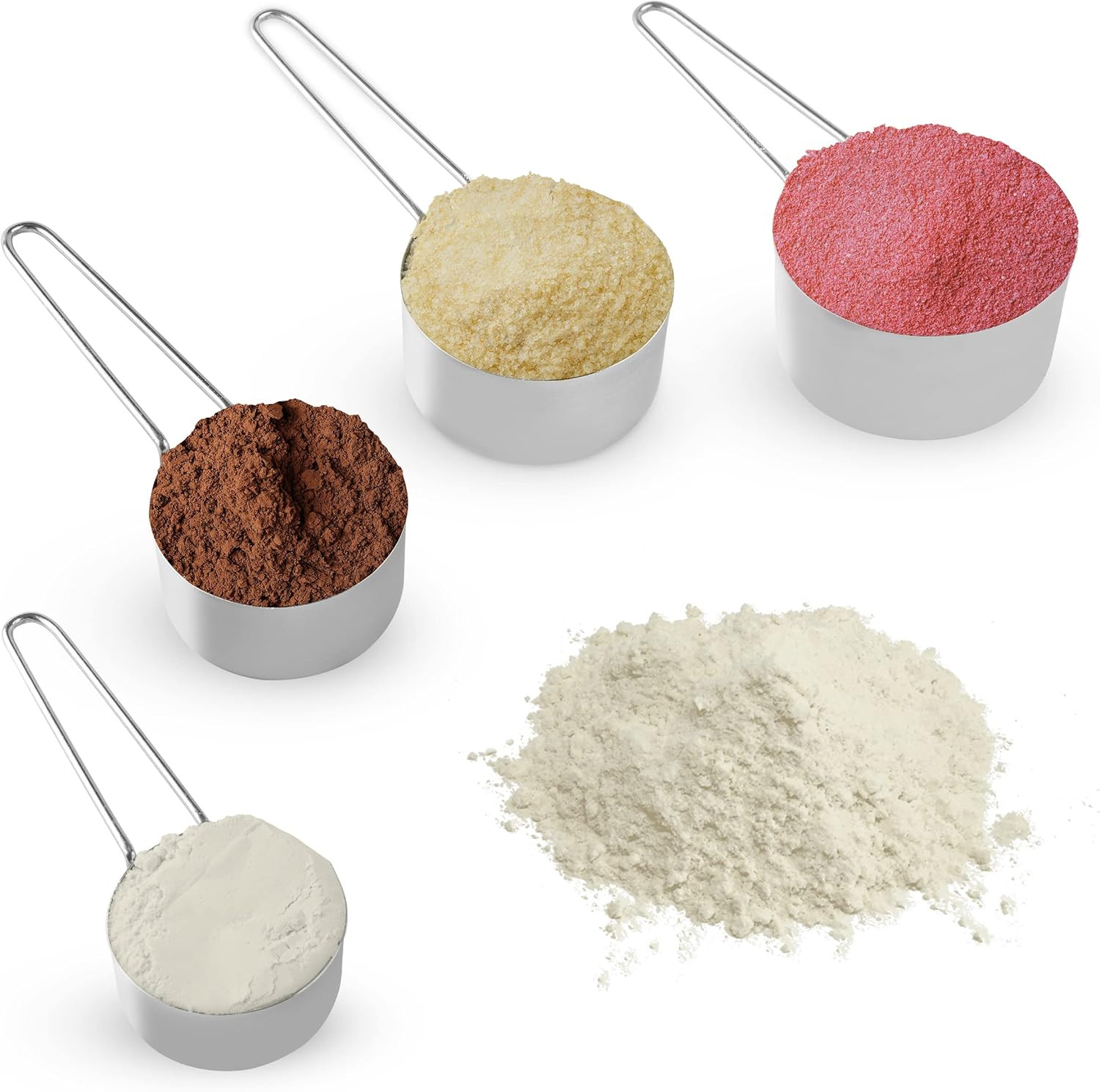 EHOMEA2Z Stainless Steel Measuring Cups Set 4Pc Metal Culinary Couture For Dry Liquid Kitchen Gad... | Amazon (US)