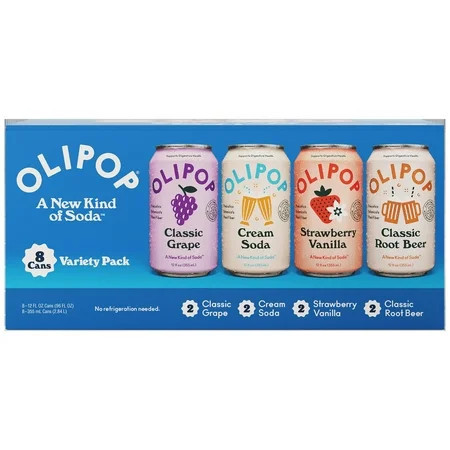 OLIPOP Prebiotic Soda, Variety Pack, 12 fl oz, 8 Pack | Walmart (US)