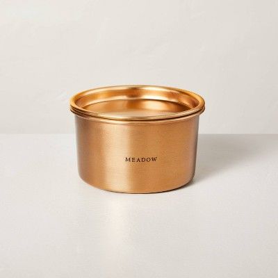 20oz Meadow Lidded Metal Multi-Wick Candle Brass Finish - Hearth & Hand™ with Magnolia | Target