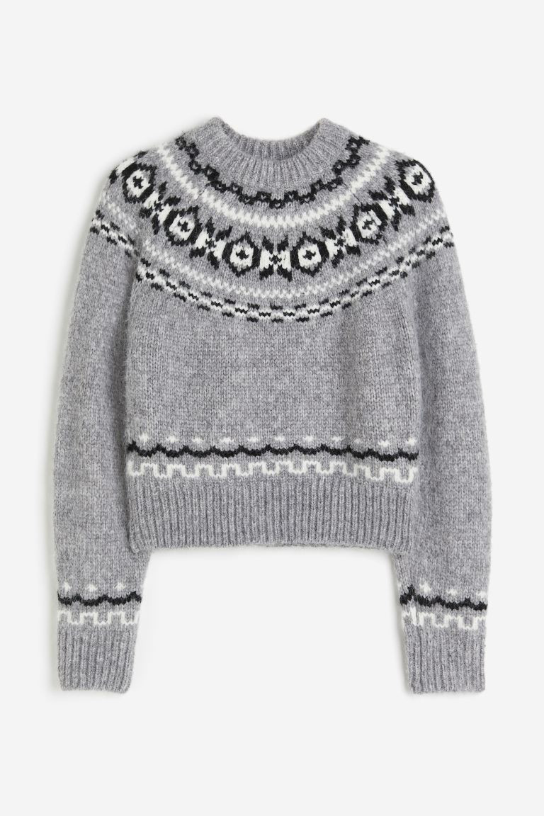 Jacquard-knit Sweater - Gray - Ladies | H&M US | H&M (US + CA)