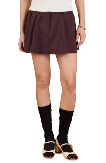 English Factory Ruffle Miniskort in Brown at Nordstrom Rack, Size Small | Nordstrom Rack