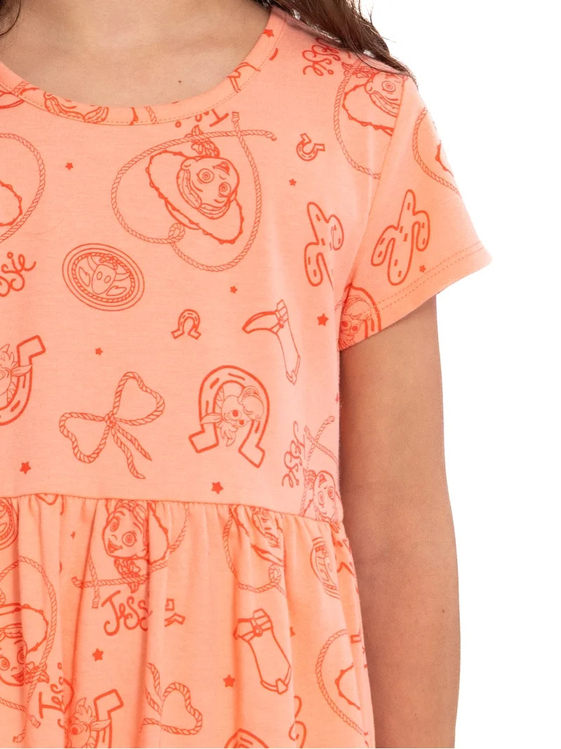 Toy Story Girls' Allover Print Dress with Short Sleeves, Sizes 4-12 | Walmart (US)