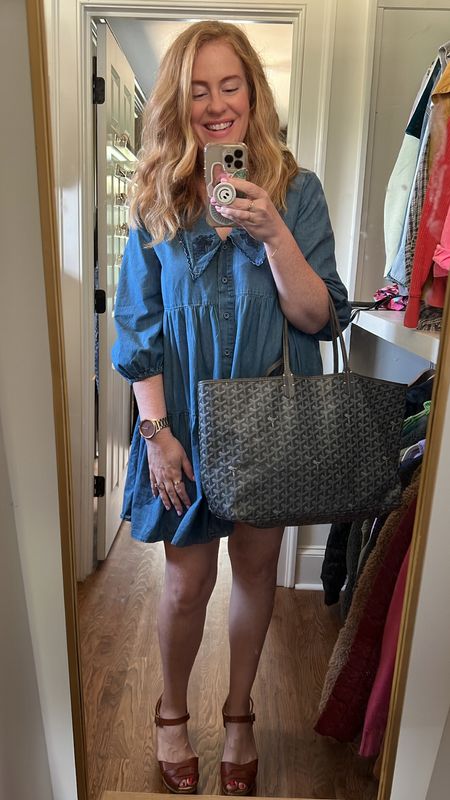 chambray mini dress with collar. wearing a large. swedish hasbeens.

#LTKcurves #LTKstyletip #LTKunder50