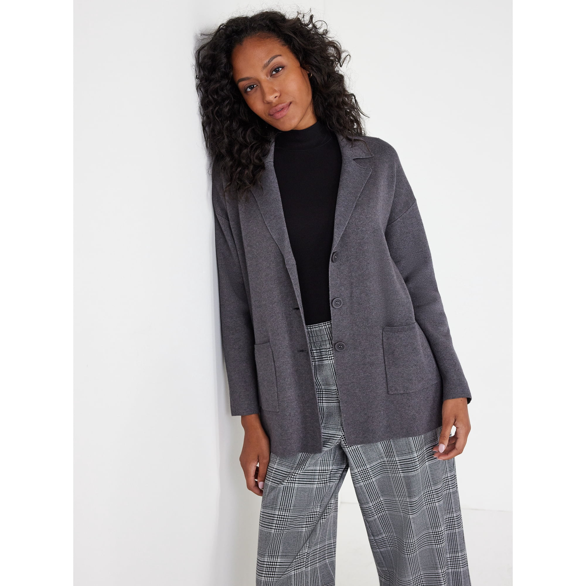 Time and Tru Women's Midweight Sweater Blazer | Walmart (US)