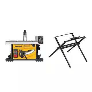 DEWALT 15 Amp Corded 8-1/4 in. Compact Jobsite Tablesaw with Compact Table Saw Stand DWE7485WS - ... | The Home Depot