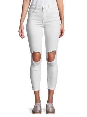 Free People - Distressed High-Rise Skinny Jeans | Lord & Taylor