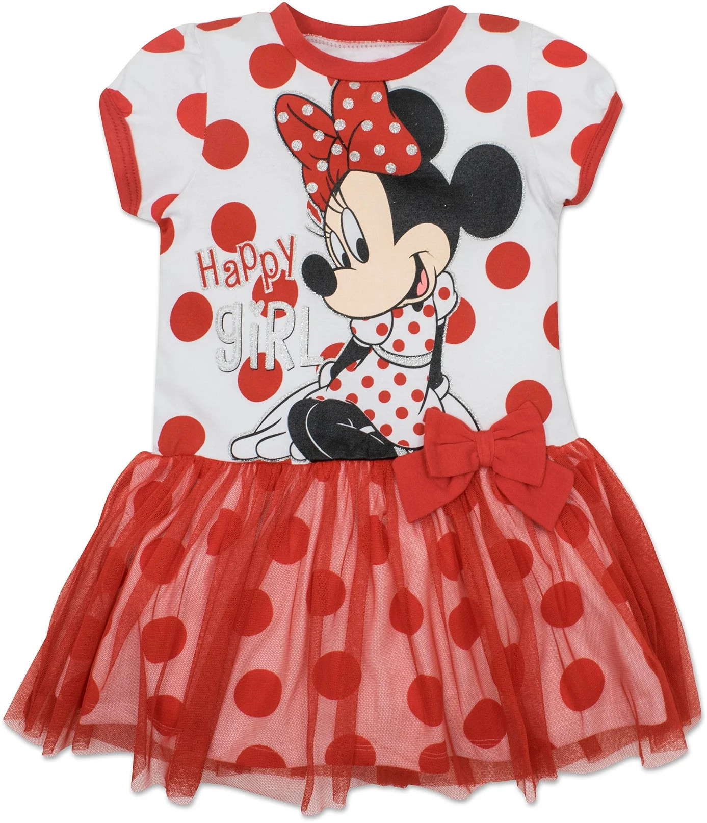 Disney Minnie Mouse Toddler Girls Tulle Dress Toddler to Big Kid | Walmart (US)