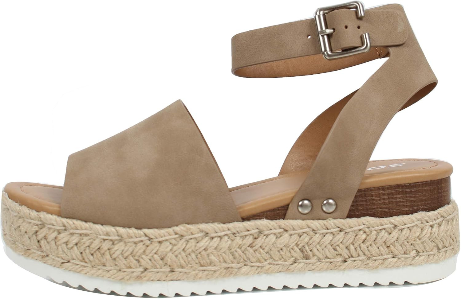 Soda Women's Open Toe Halter Ankle Strap Espadrille Sandal | Amazon (US)