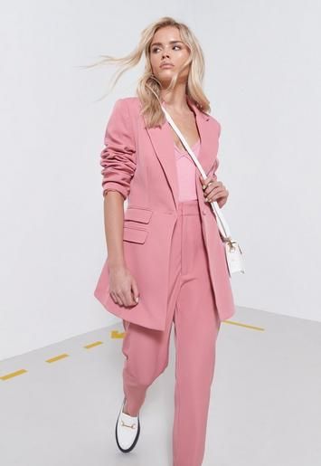 Missguided - Pink Co Ord Cinched Waist Blazer | Missguided (US & CA)