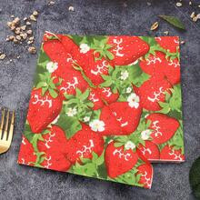 1pack Paper Dinner Napkin, Strawberry Pattern Disposable Napkin For Party | SHEIN