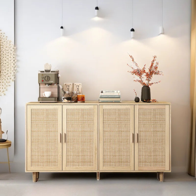 Ahmari 62.2'' Sideboard with 4 Rattan Doors | Wayfair North America