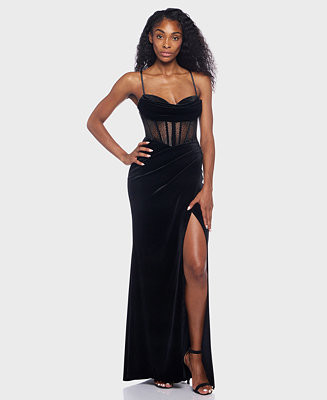 Junior's Sweetheart Neck Lace-Up Back Dress | Macy's