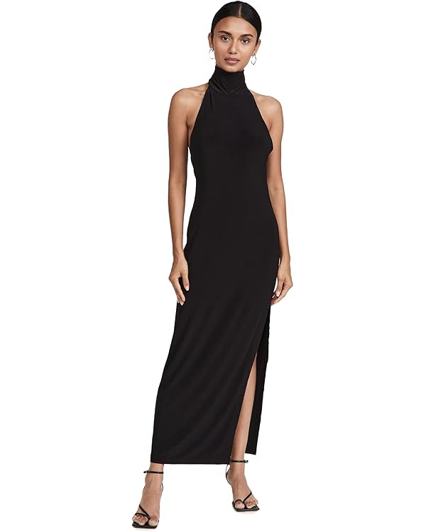 Norma Kamali Women's Halter Turtle Side Slit Gown | Amazon (US)