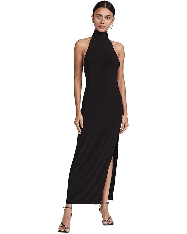 Norma Kamali Women's Halter Turtle Side Slit Gown | Amazon (US)