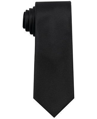 Men's Slim Solid Black Tie | Macy's