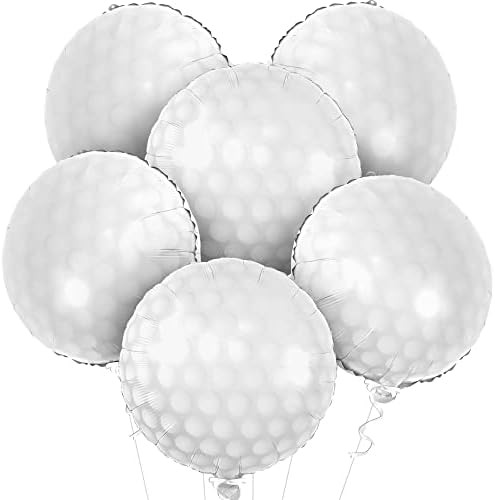 Big, 18 Inch Golf Balloons for Golf Party Decorations - Pack of 6 | Golf Ball Balloons for Golf B... | Amazon (US)
