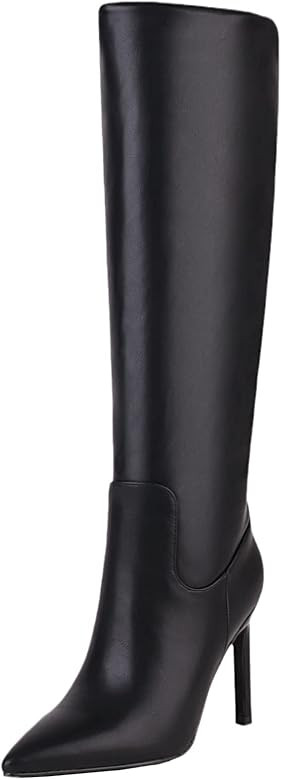 sun gurg Women's Knee High Boots Stiletto High Heels Sexy Zipper Knee Boots | Amazon (US)