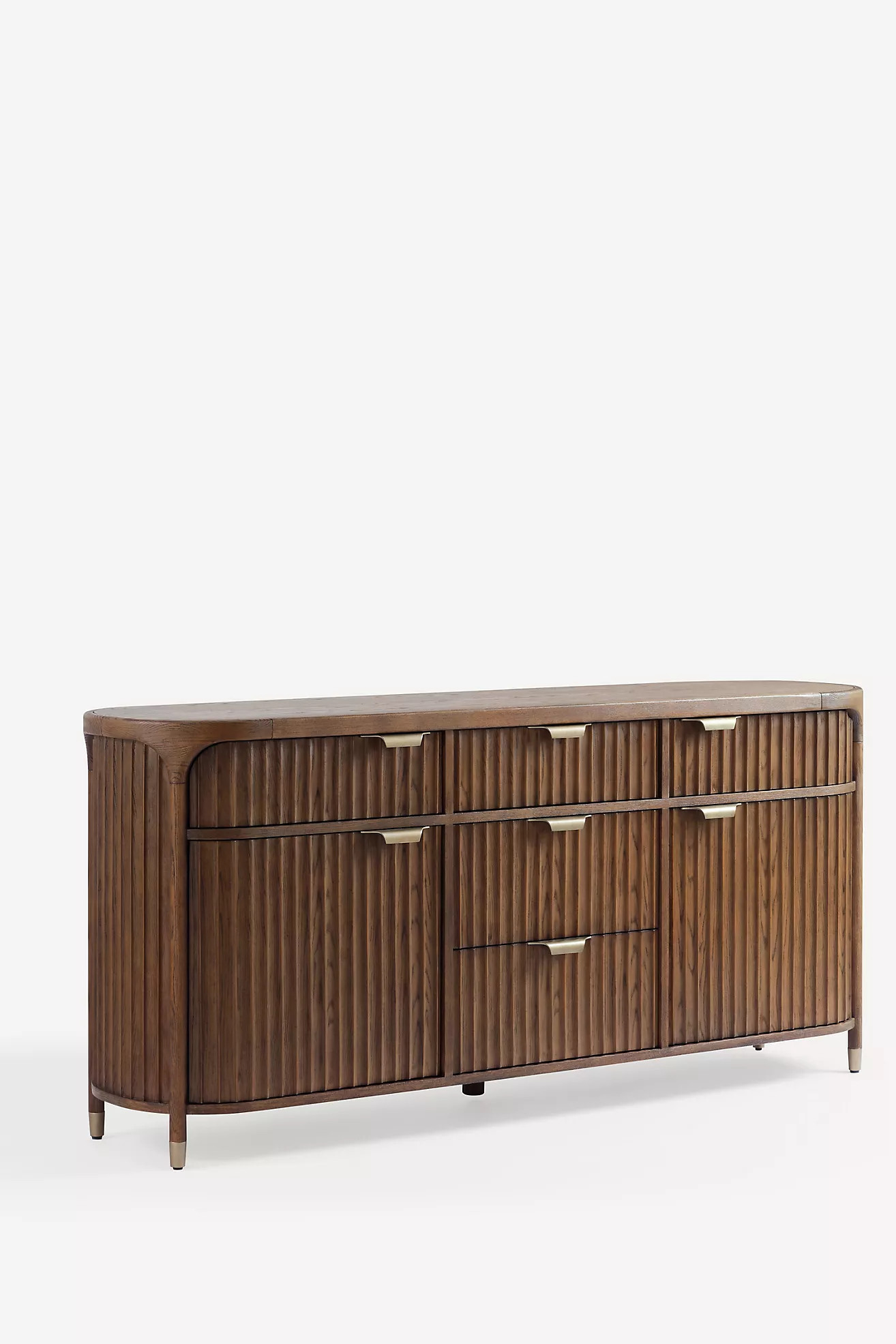 The Isla Oval 70" Fluted-Wood Sideboard | Anthropologie (US)