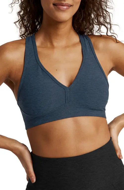 Beyond Yoga Lift Your Spirits Sports Bra in Nocturnal Navy at Nordstrom, Size X-Large | Nordstrom